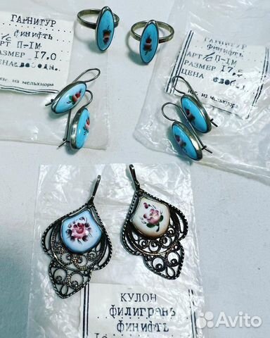 Новые комплекты украшений финифть/мельхиор