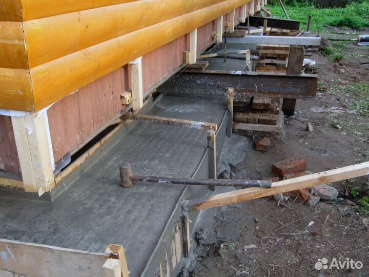 Подъем дома на фундамент