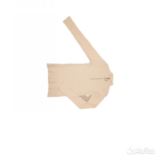 Водолазка женская в рубчик с замком белая 42-44