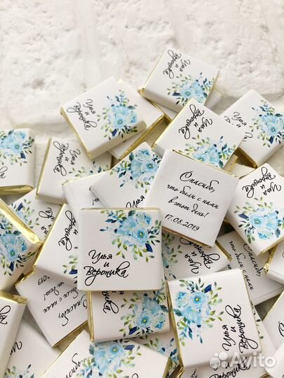 Мини шоколадки с логотипом, сладкий презент