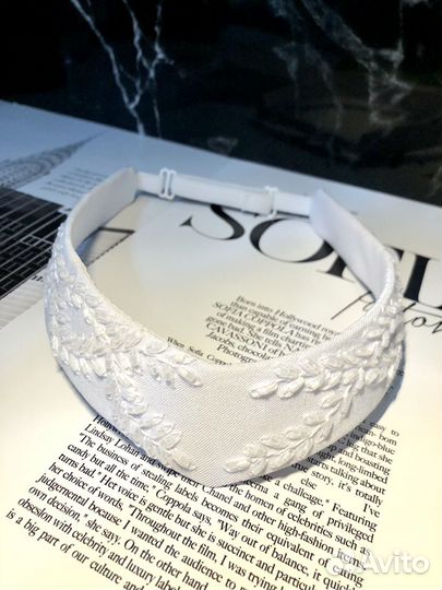 Ободок кокошник белый свадебный