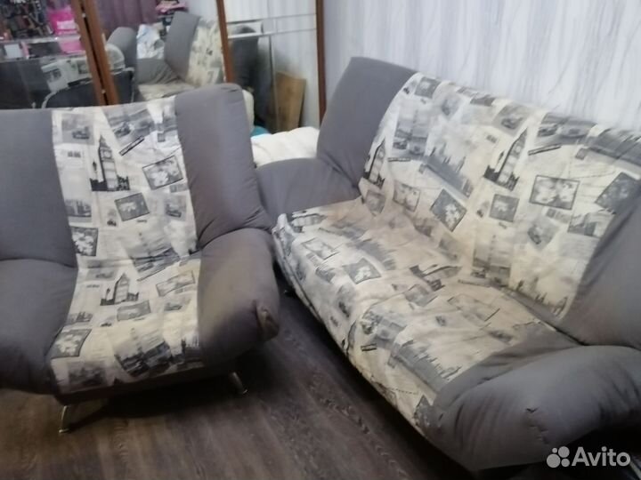 Диван с креслом бу