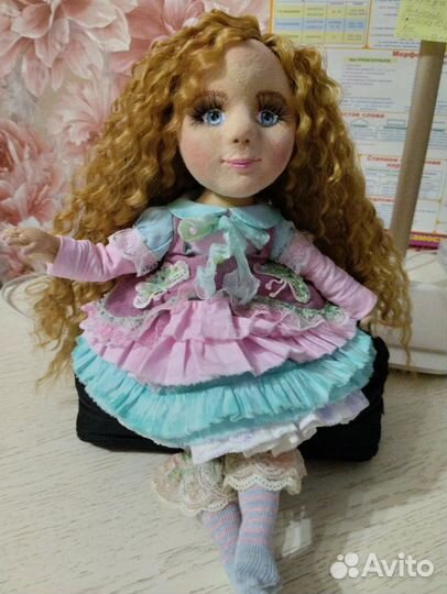 Текстильная интерьерная кукла ручной работы