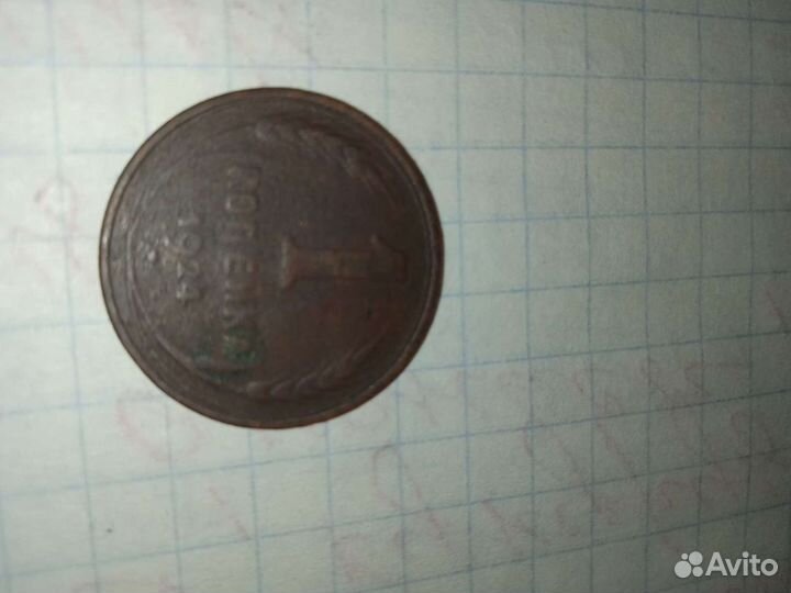 Монета 1 копейка 1924
