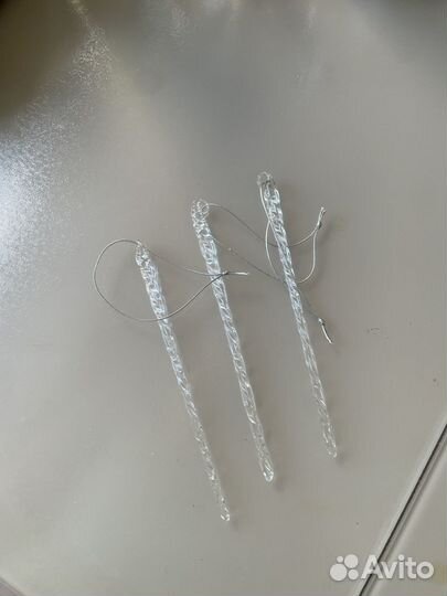 Сосульки на елку прозрачные стекло