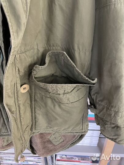 Оливковая винтажная парка