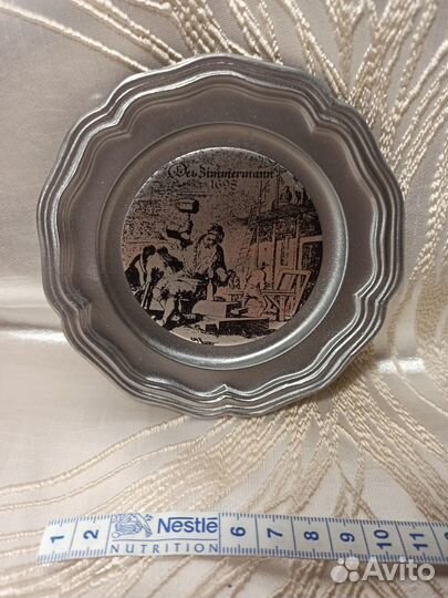 Декоративные тарелки, цинк, чугун, винтаж Германия