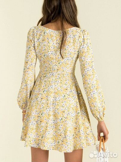 Платье в цветочек мини