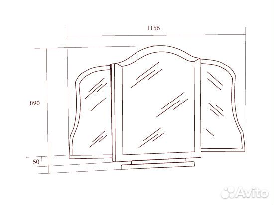Зеркало к столу туал. Луиджи орех Миассмебель