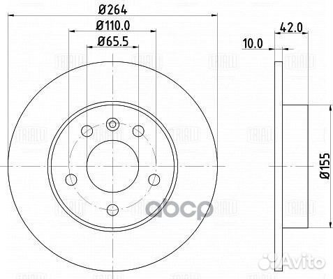 Диск тормозной opel astra 98/meriva 03/zafira