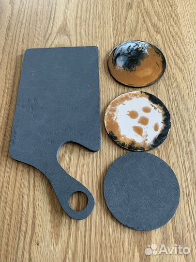 Набор с подносом для чая и кофе эпоксидная смола