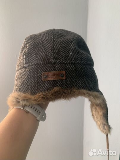 Шапка ушанка для мальчика из кролика