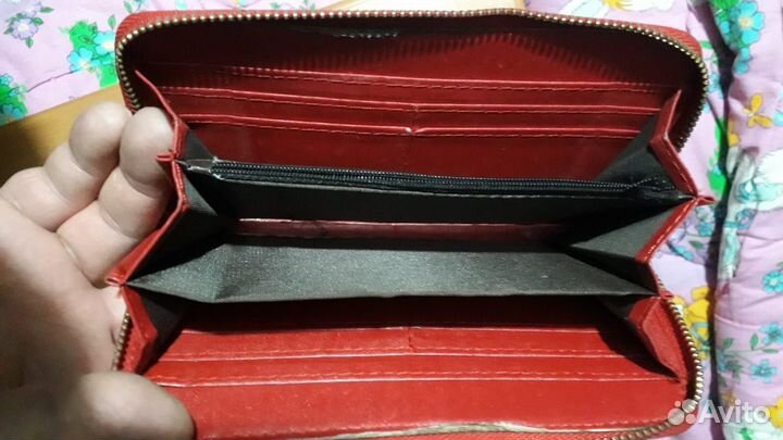 Кошелек женский кожаный красный