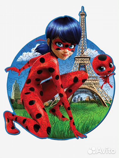Деревянные пазлы для детей/Леди Баг/головоломка