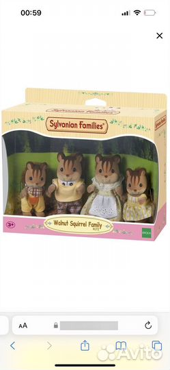 Sylvanian families Семья ежиков семья белок
