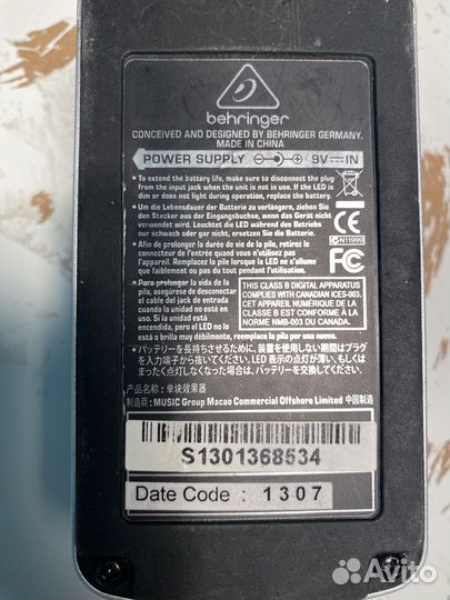 Гитарная педаль Behringer DR400 Reverb / Delay