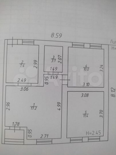 Дом 49,1 м² на участке 5 сот.