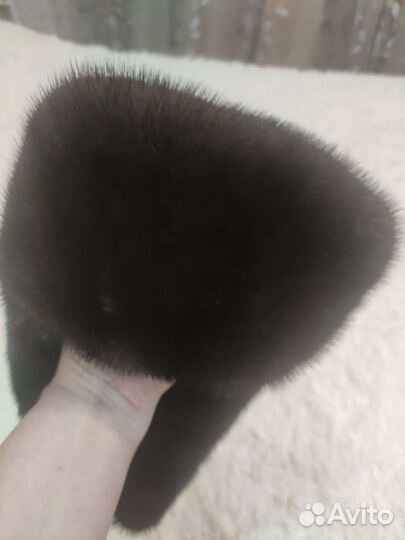 Норковая шапка ушанка мужская, новая