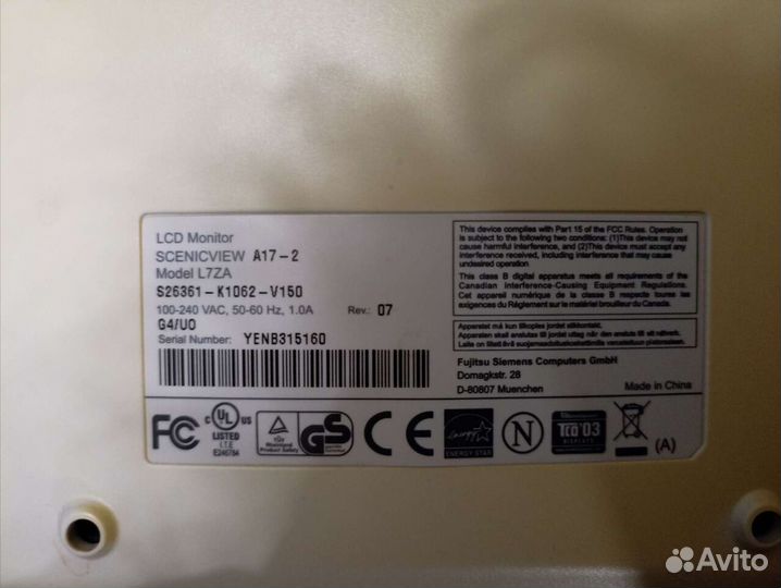 Монитор Fujitsu Siemens L7ZA Рабочий 17
