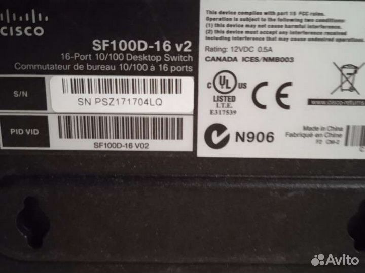 Коммутатор Cisco SF100D-16 v2