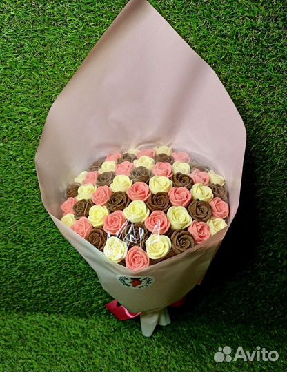 Розы из Бельгийского Шоколада - 51 шт в Букете