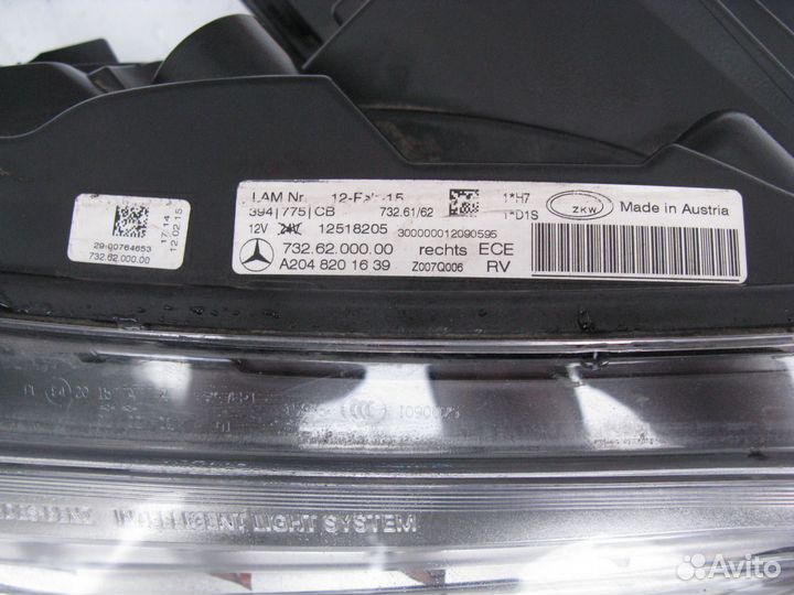 Фара правая Mercedes GLK X204 W204