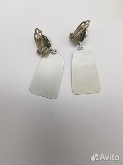 Винтажные клипсы амбре СССР винтаж