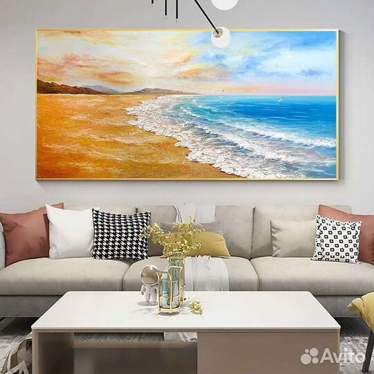 Большая картина маслом Вот он рай Морские пейзажи