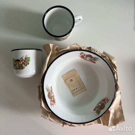 Набор Эмалированная посуда СССР тарелки чашки