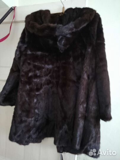 Шуба норковая с капюшоном
