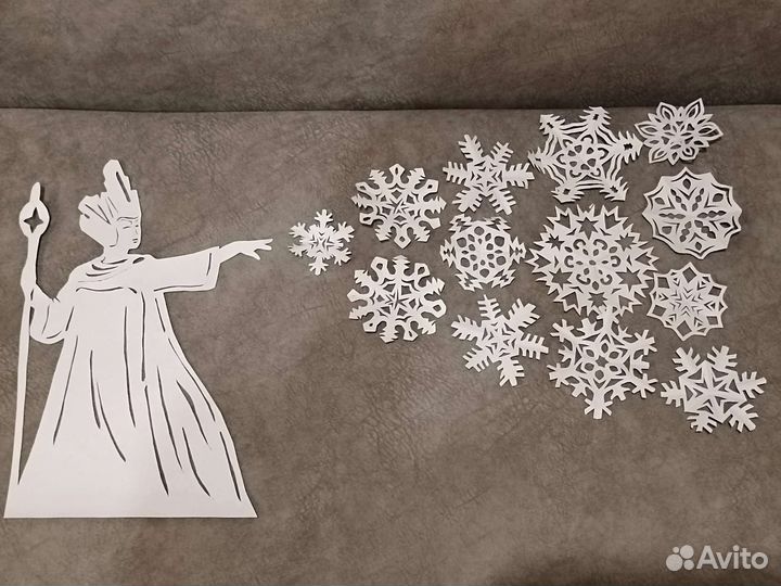 Украшения на окна новый год Эльза снежная королева