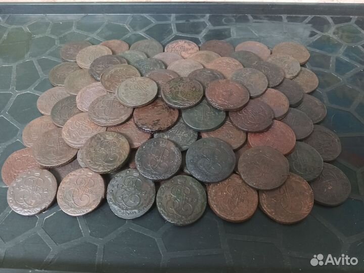 Монеты Екатерина 2 и Елизаветы 95шт
