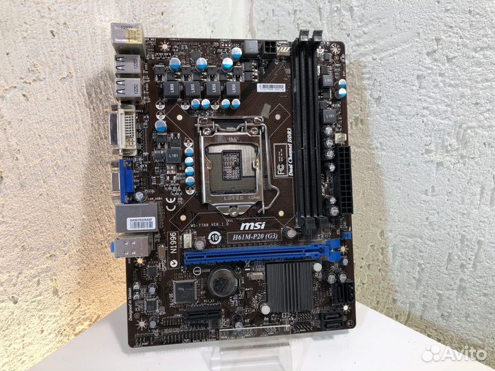 Материнская плата MSI H61M-P20 (G3) LGA 1155
