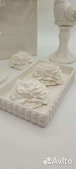 Пион из гипса декор интерьера,Аромакамень