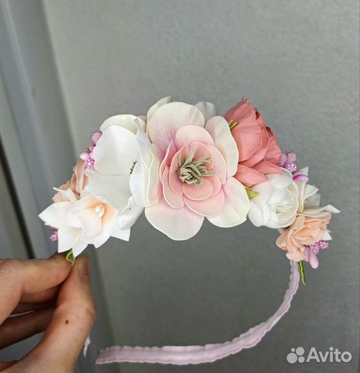 Ободок с цветами Ручная работа