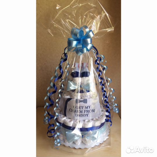 Торт из пусаерсрв.Подарок на рождение ребёнка