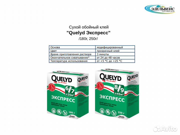 Клей обойный Quelyd Экспресс 180г/250г