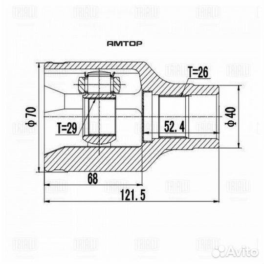 Trialli GO 2408 шрус внутренний передний правый tr