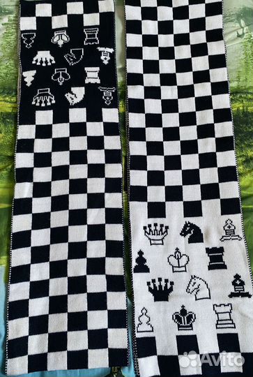 Шахматные шарфы теплые новые