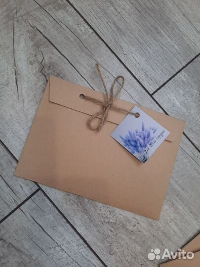 Крафт конверт для денег,сертификата,приглашений