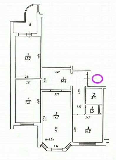 3-к. квартира, 75,2 м², 8/17 эт.