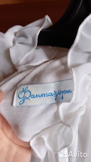 Блузка белая для девочек 7-8 лет