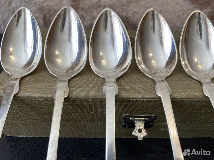 Комплект старинных ложек чай/кофе.Серебро.Германия