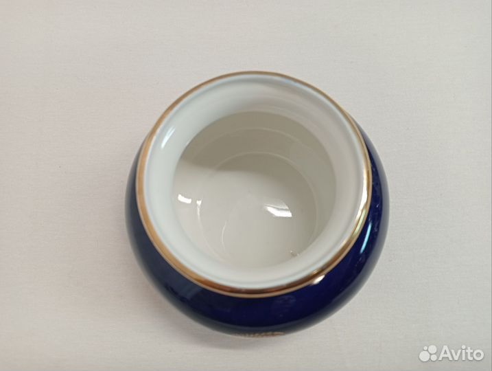 Ваза Колосья лфз. Фарфор кобальт позолота. СССР