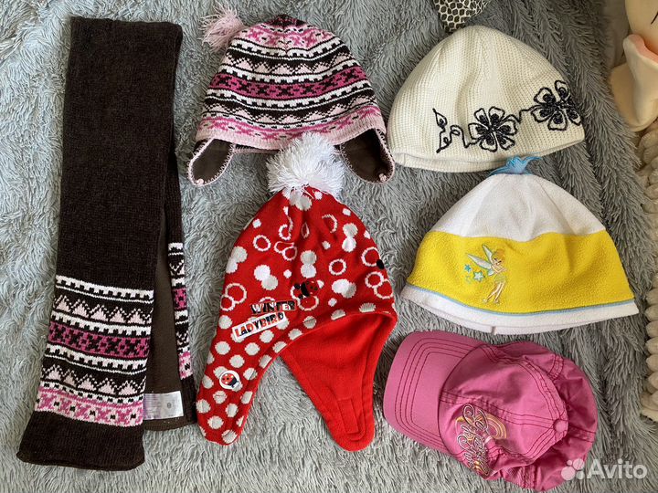 Пакет шапок на девочку 2-6 лет