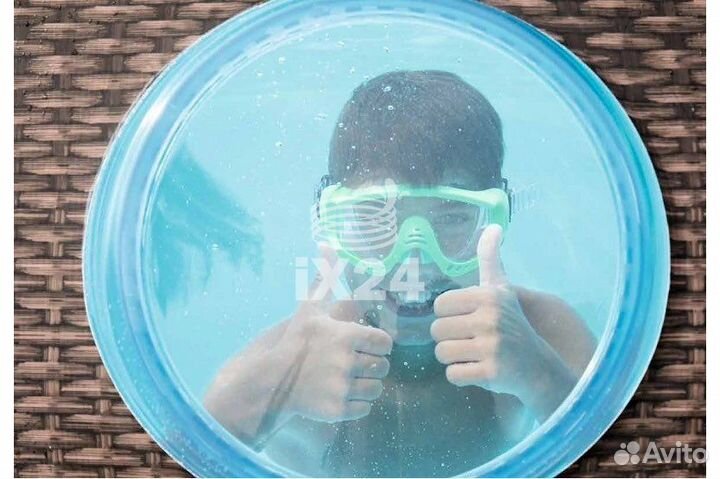 Каркасный бассейн коричневый дерево 488*122