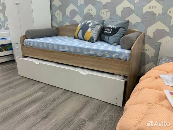 Кровать детская без мягкой спинки лдсп выдвиж спал