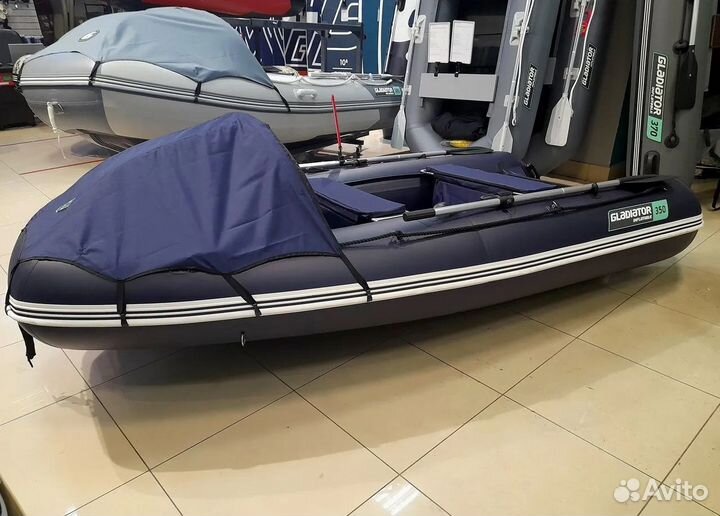 Лодка пвх Gladiator E350 PRO темно-синий