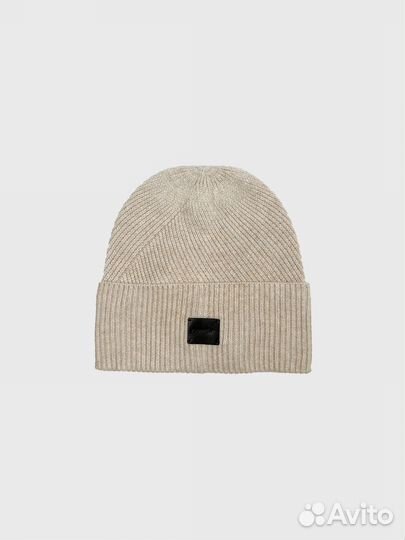 Шапка Calvin Klein Ribbed Beanie Unbleached Heathe