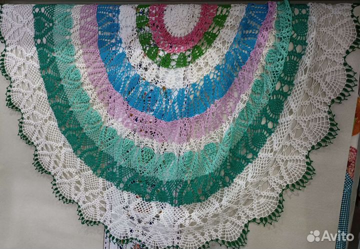 Кружевная скатерть вязаная, хлопок